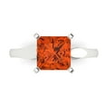 thumbnail image 1 of 2.5 ctw Solitaire Anniversary Ring for Women | Princess Cut Simulated Red Diamond | Hyperallergenic Solid 18K White Gold, 1 of 5