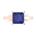 thumbnail image 1 of 2.5 ctw Solitaire Anniversary Ring for Women | Princess Cut Simulated Tanzanite | Hyperallergenic Solid 18K Rose Gold, 1 of 5