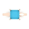 thumbnail image 1 of Clara Pucci 14K Rose Gold 2.5ct Turquoise Solitaire Ring for Women, 1 of 8
