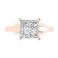thumbnail image 1 of 2.5 ct Princess Cut White Sapphire Solitaire 18K Rose Gold Womens Engagement Ring, 1 of 5