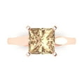 thumbnail image 1 of 2.5 ct Princess Cut Yellow Moissanite Solitaire 18K Rose Gold Womens Engagement Ring, 1 of 6