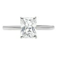 thumbnail image 1 of 2.5 ct Radiant Cut Genuine Cultured Diamond SI1-SI2 G-H 14K White Gold Solitaire Promise Wedding Statement Engagement Designer Ring size 5, 1 of 6