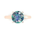 thumbnail image 1 of Clara Pucci 14K Rose Gold 2.5ct BlueMoissanite Solitaire Ring for Women, 1 of 8