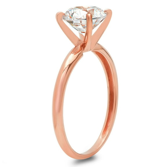 2.5 ct Round Cut Moissanite Solitaire Engagement Ring for Women in 18K Rose Gold