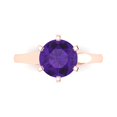 thumbnail image 1 of 2.5 ctw Solitaire Anniversary Ring for Women | Round Cut Natural Amethyst | Hyperallergenic Solid 18K Rose Gold, 1 of 5