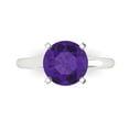 thumbnail image 1 of 2.5 ctw Solitaire Anniversary Ring for Women | Round Cut Natural Amethyst | Hyperallergenic Solid 18K White Gold, 1 of 5