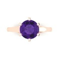 thumbnail image 1 of Clara Pucci 14K Rose Gold 2.5ct Amethyst Solitaire Ring for Women, 1 of 8