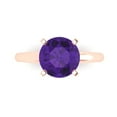 thumbnail image 1 of 2.5 ct Round Cut Natural Amethyst Solitaire Engagement Ring for Women in 18K Rose Gold, 1 of 5