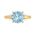 thumbnail image 1 of Clara Pucci 14K Yellow Gold 2.5ct Aquamarine Solitaire Ring for Women, 1 of 8