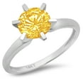 thumbnail image 1 of 2.5 ct Round Cut Natural Citrine Solitaire 18K White Gold Womens Engagement Ring, 1 of 3