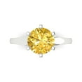 thumbnail image 1 of 2.5 ctw Solitaire Anniversary Ring for Women | Round Cut Natural Citrine | Hyperallergenic Solid 18K White Gold, 1 of 5