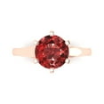 thumbnail image 1 of Clara Pucci 14K Rose Gold Solid Gold Garnet Solitaire Anniversary Ring for Women - 2.5 cttw Round Cut, 1 of 8