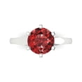 thumbnail image 1 of Solitaire Engagement Ring for Women - 2.5ct Natural Garnet in 14K White Gold Promise Ring, 1 of 5
