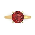 thumbnail image 1 of 2.5 ct Round Cut Natural Garnet Solitaire 14K Yellow Gold Womens Engagement Ring, 1 of 5