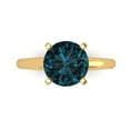 thumbnail image 1 of 2.5 ct Round Cut Natural London Blue Topaz Solitaire Engagement Ring for Women in 18K Yellow Gold, 1 of 5