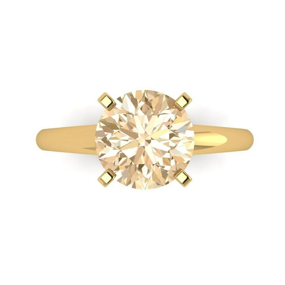 2.5 ct Round Cut Natural Morganite Solitaire Engagement Ring for Women in 14K Yellow Gold