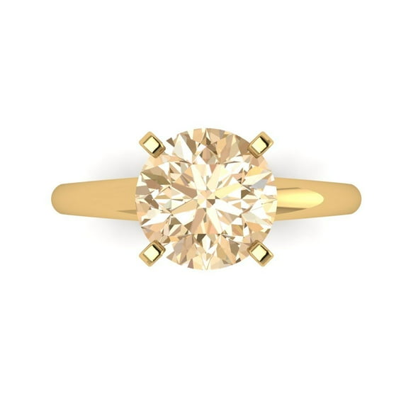 Clara Pucci 14K Yellow Gold 2.5ct Morganite Solitaire Ring for Women