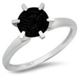 thumbnail image 1 of 2.5 ct Round Cut Natural Onyx Solitaire 14K White Gold Womens Engagement Ring, 1 of 3