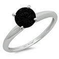 thumbnail image 1 of 2.5 ct Round Cut Natural Onyx Solitaire 14K White Gold Womens Engagement Ring, 1 of 3