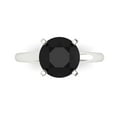 thumbnail image 1 of Clara Pucci 14K White Gold 2.5ct Onyx Solitaire Ring for Women, 1 of 8