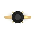 thumbnail image 1 of 2.5 ct Round Cut Natural Onyx Solitaire Engagement Ring for Women in 18K Yellow Gold, 1 of 5