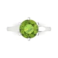 thumbnail image 1 of Clara Pucci 14K White Gold Solid Gold Peridot Solitaire Anniversary Ring for Women - 2.5 cttw Round Cut, 1 of 8