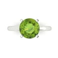 thumbnail image 1 of 2.5 ct Round Cut Natural Peridot Solitaire Engagement Ring for Women in 18K White Gold, 1 of 5