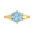 thumbnail image 1 of Clara Pucci 14K Yellow Gold Solid Gold SwissBlueTopaz Solitaire Anniversary Ring for Women - 2.5 cttw Round Cut, 1 of 8