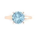 thumbnail image 1 of Clara Pucci 14K Rose Gold 2.5ct SwissBlueTopaz Solitaire Ring for Women, 1 of 8