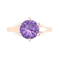 thumbnail image 1 of Clara Pucci 14K Rose Gold Solid Gold Alexandrite Solitaire Anniversary Ring for Women - 2.5 cttw Round Cut, 1 of 8