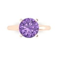 thumbnail image 1 of 2.5 ctw Solitaire Anniversary Ring for Women | Round Cut Simulated Alexandrite | Hyperallergenic Solid 14K Rose Gold, 1 of 5