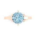 thumbnail image 1 of 2.5 ctw Solitaire Anniversary Ring for Women | Round Cut Simulated Blue Diamond | Hyperallergenic Solid 18K Rose Gold, 1 of 5