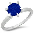 thumbnail image 1 of 2.5 ct Round Cut Simulated Blue Sapphire Solitaire 14K White Gold Womens Engagement Ring, 1 of 3