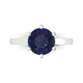 thumbnail image 1 of 2.5 ct Round Cut Simulated Blue Sapphire Solitaire Engagement Ring for Women in 18K White Gold, 1 of 5