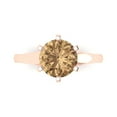 thumbnail image 1 of Clara Pucci 14K Rose Gold 2.5ct Champagne Solitaire Ring for Women, 1 of 8