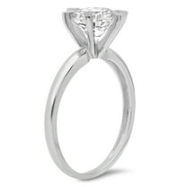 2.5 ct Round Cut Simulated Diamond Solitaire Engagement Ring for Women in 18K White Gold
