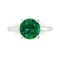 thumbnail image 1 of Clara Pucci 14K White Gold Solid Gold Emerald Solitaire Anniversary Ring for Women - 2.5 cttw Round Cut, 1 of 8