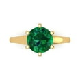 thumbnail image 1 of Clara Pucci 14K Yellow Gold Solid Gold Emerald Solitaire Anniversary Ring for Women - 2.5 cttw Round Cut, 1 of 8