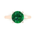 thumbnail image 1 of 2.5 ctw Solitaire Anniversary Ring for Women | Round Cut Simulated Emerald | Hyperallergenic Solid 18K Rose Gold, 1 of 5