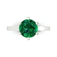 thumbnail image 1 of Clara Pucci 14K White Gold 2.5ct Emerald Solitaire Ring for Women, 1 of 8