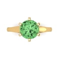 thumbnail image 1 of Clara Pucci 14K Yellow Gold Solid Gold Green Solitaire Anniversary Ring for Women - 2.5 cttw Round Cut, 1 of 8