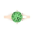 thumbnail image 1 of Clara Pucci 14K Rose Gold 2.5ct Green Solitaire Ring for Women, 1 of 8