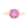 thumbnail image 1 of Clara Pucci 14K Rose Gold 2.5ct Pink Solitaire Ring for Women, 1 of 8