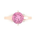 thumbnail image 1 of 2.5 ct Round Cut Simulated Pink Diamond Solitaire Engagement Ring for Women in 18K Rose Gold, 1 of 5