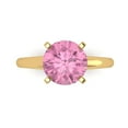 thumbnail image 1 of 2.5 ct Round Cut Simulated Pink Diamond Solitaire Engagement Ring for Women in 18K Yellow Gold, 1 of 5