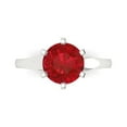 thumbnail image 1 of Solitaire Engagement Ring for Women - 2.5ct Simulated Pink Tourmaline in 14K White Gold Promise Ring, 1 of 5