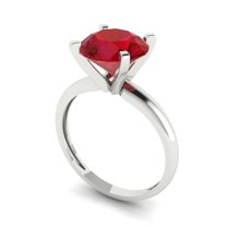 2.5 ct Round Cut Simulated Pink Tourmaline Solitaire Engagement Ring for Women in 18K White Gold