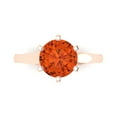 thumbnail image 1 of Clara Pucci 14K Rose Gold Solid Gold Red Solitaire Anniversary Ring for Women - 2.5 cttw Round Cut, 1 of 8