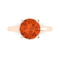 thumbnail image 1 of Clara Pucci 14K Rose Gold 2.5ct Red Solitaire Ring for Women, 1 of 8