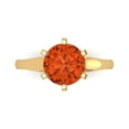 thumbnail image 1 of Clara Pucci 14K Yellow Gold 2.5ct Red Solitaire Ring for Women, 1 of 8